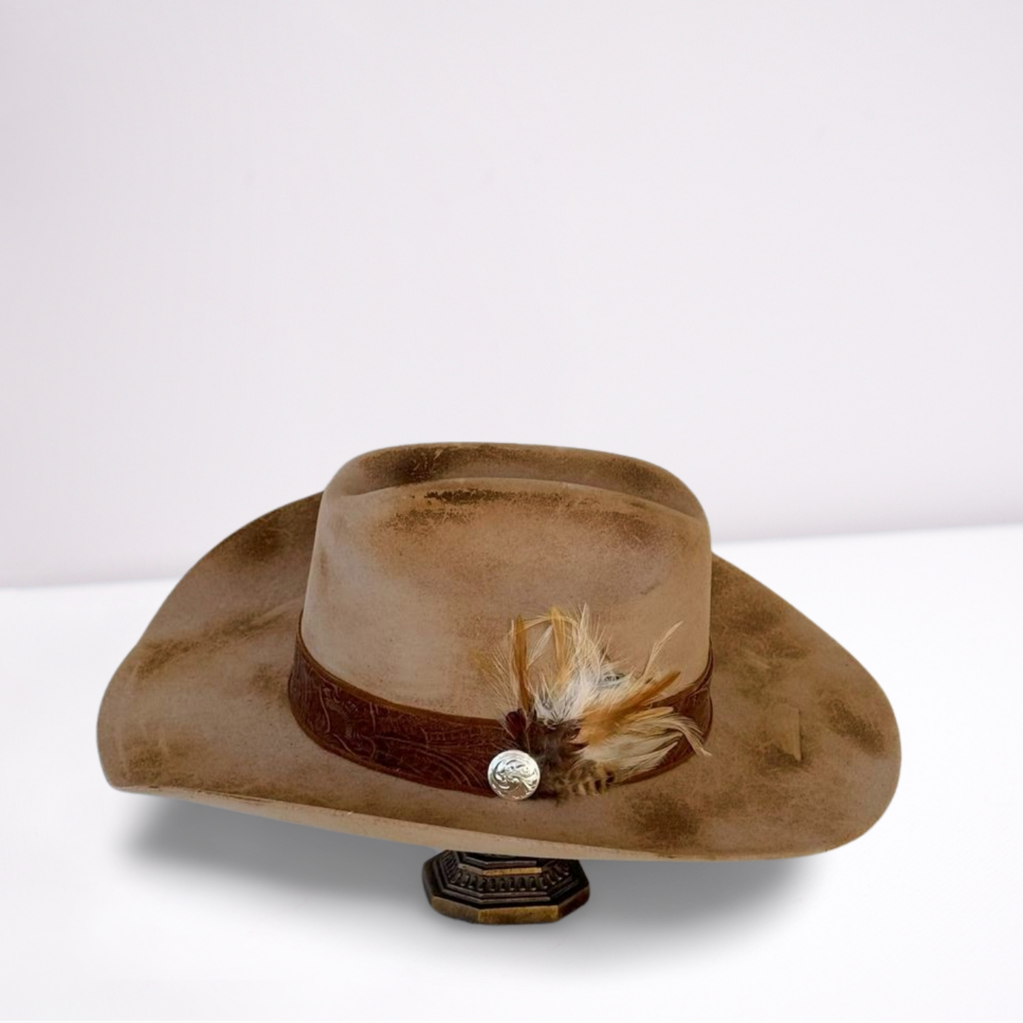 Justin Leather Band Wool Cowboy Hat
